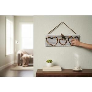 Rustic Heart-Shaped Stone Wall Hanging Decor
